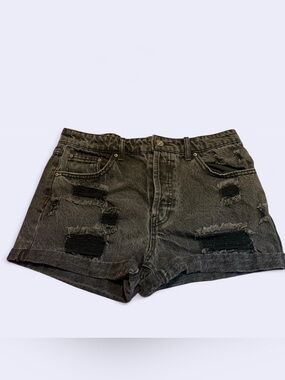 Black Distressed Denim Shorts!